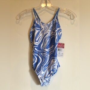 Kanu Surf Girl’s GiGi One Piece Swimsuit, Blue, Size 10